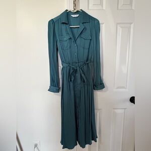 Nine West Teal Long Sleeve Dress